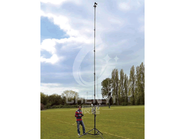 Carbon fiber telescopic pole for deep well detection